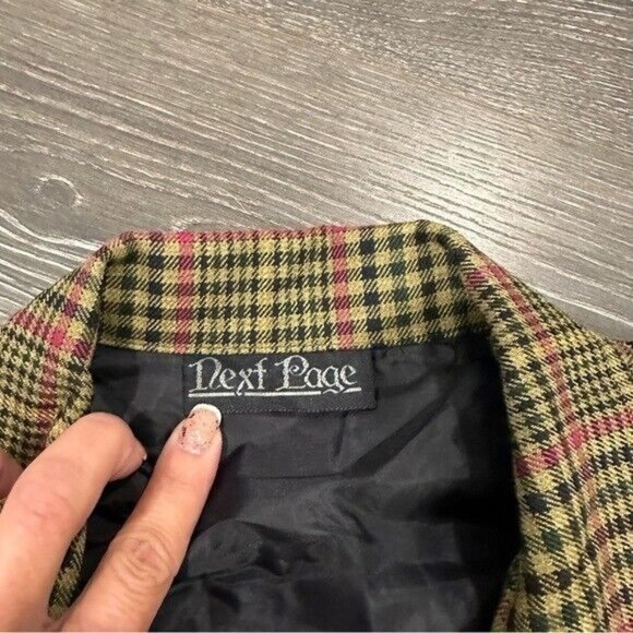 Vintage 80s Plaid Academia Doble Breasted Blazer and Skirt Suit Set Size Small - Picture 9 of 13